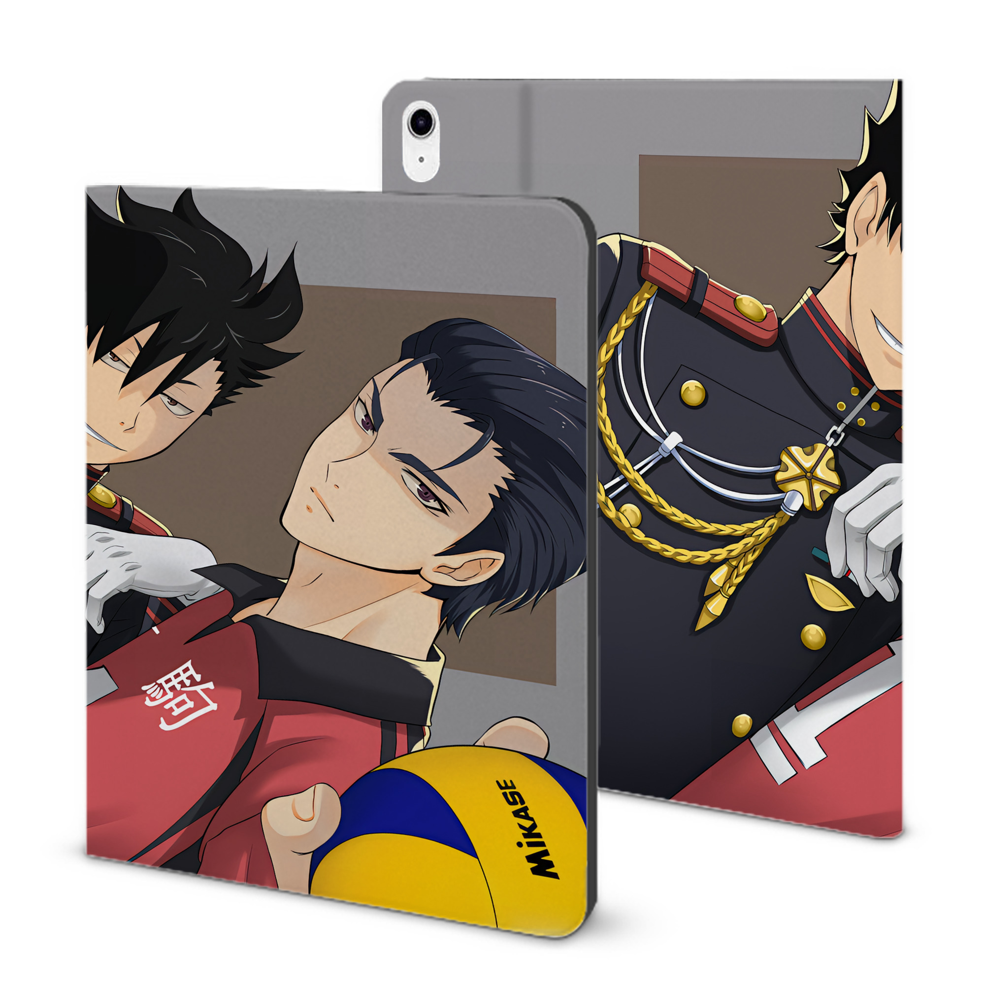 （画像用） ハイキュー!! Haikyu!! IPad ケース ブック型 PUレザー TPU 耐衝撃 軽量 薄型 ペン収納なし 全面保護 IPad 各モデル対応